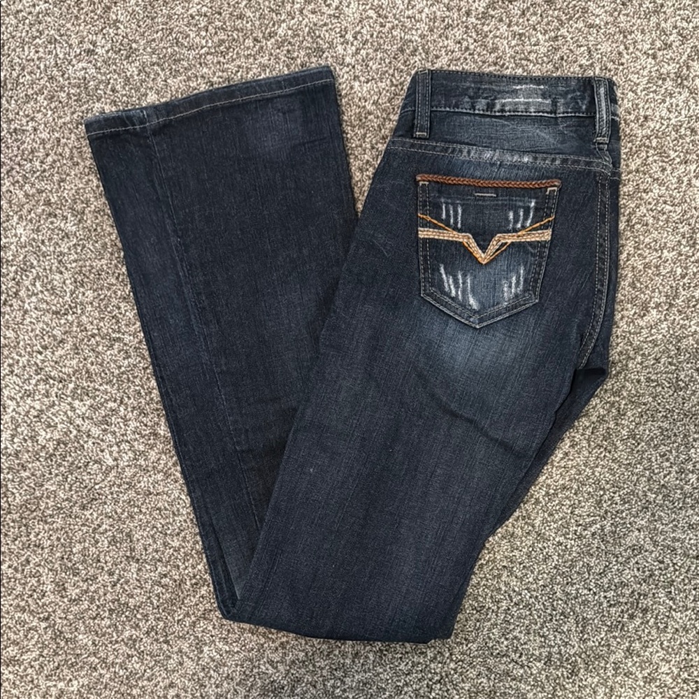 NWOT Guess Women's Dark Blue Jeans with embroidery detail size 23